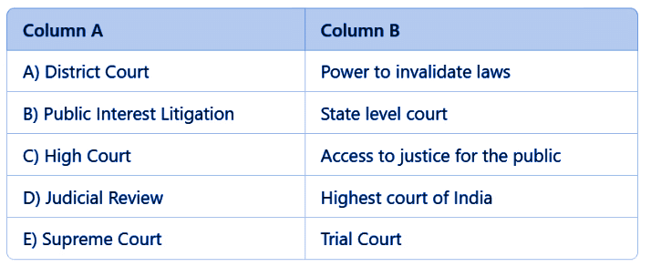 Judiciary Class 8 Worksheet Civics Chapter 5