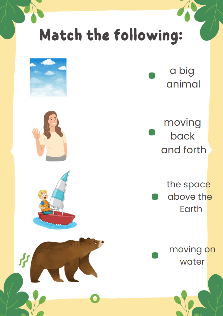 A Show of Clouds - 2 Class 2 Worksheet English Mridang