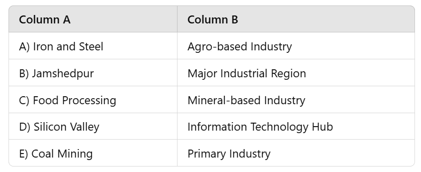 Industries Class 8 Worksheet Geography Chapter 4