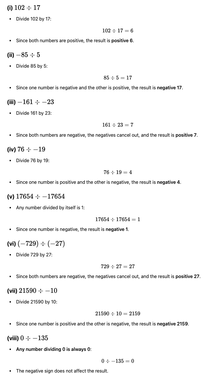 Ex-1.2 Integers, Class 7, Math RD Sharma Solutions | RD Sharma Solutions for Class 7 Mathematics