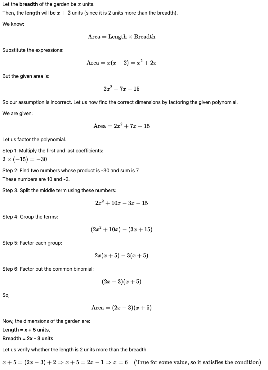 Unit Test (Solutions): Polynomials | Mathematics (Maths) Class 10