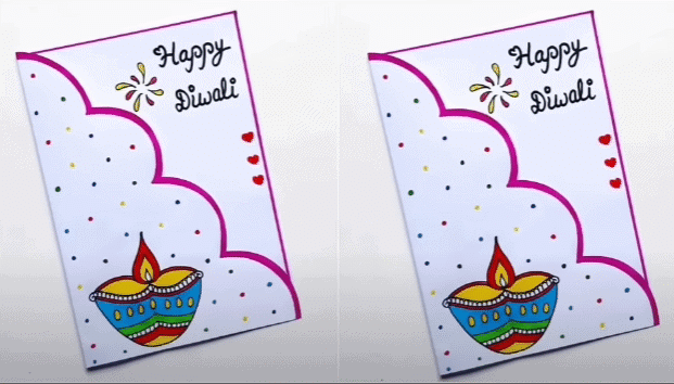 Craft Ideas: Diwali Greeting Card | Hands on Art & Craft - Class 1