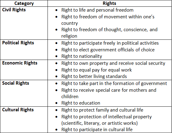 Revision Notes: Universal Declaration of Human Rights | History and Civics Class 10 ICSE