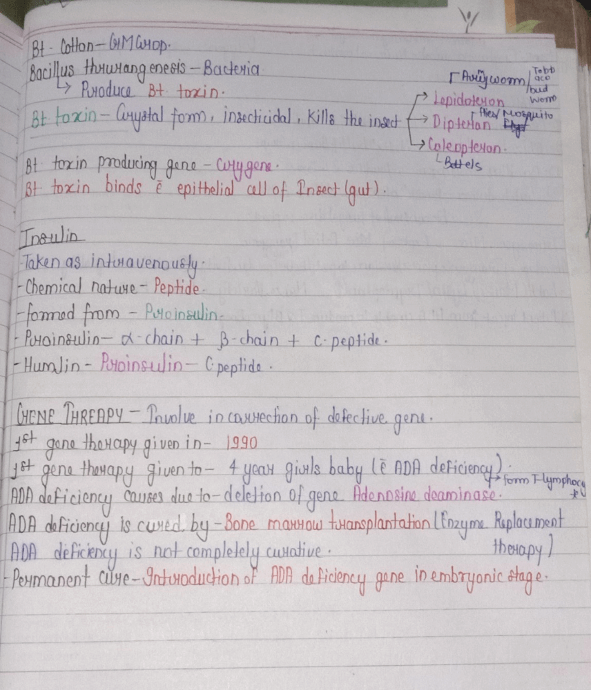 Biotechnology and its application : some key points - NEET
