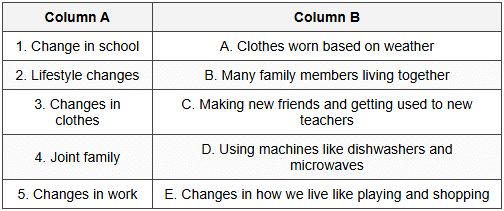 Adapting to Changes Worksheet - Class 3 SST ICSE PDF Download