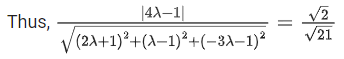 JEE Main Previous year questions (2021-23): Vector Algebra and Three Dimensional Geometry - 2