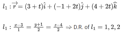 JEE Main Previous year questions (2021-23): Vector Algebra and Three Dimensional Geometry - 2