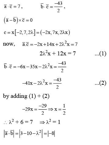 JEE Main Previous year questions (2021-23): Vector Algebra and Three Dimensional Geometry - 1