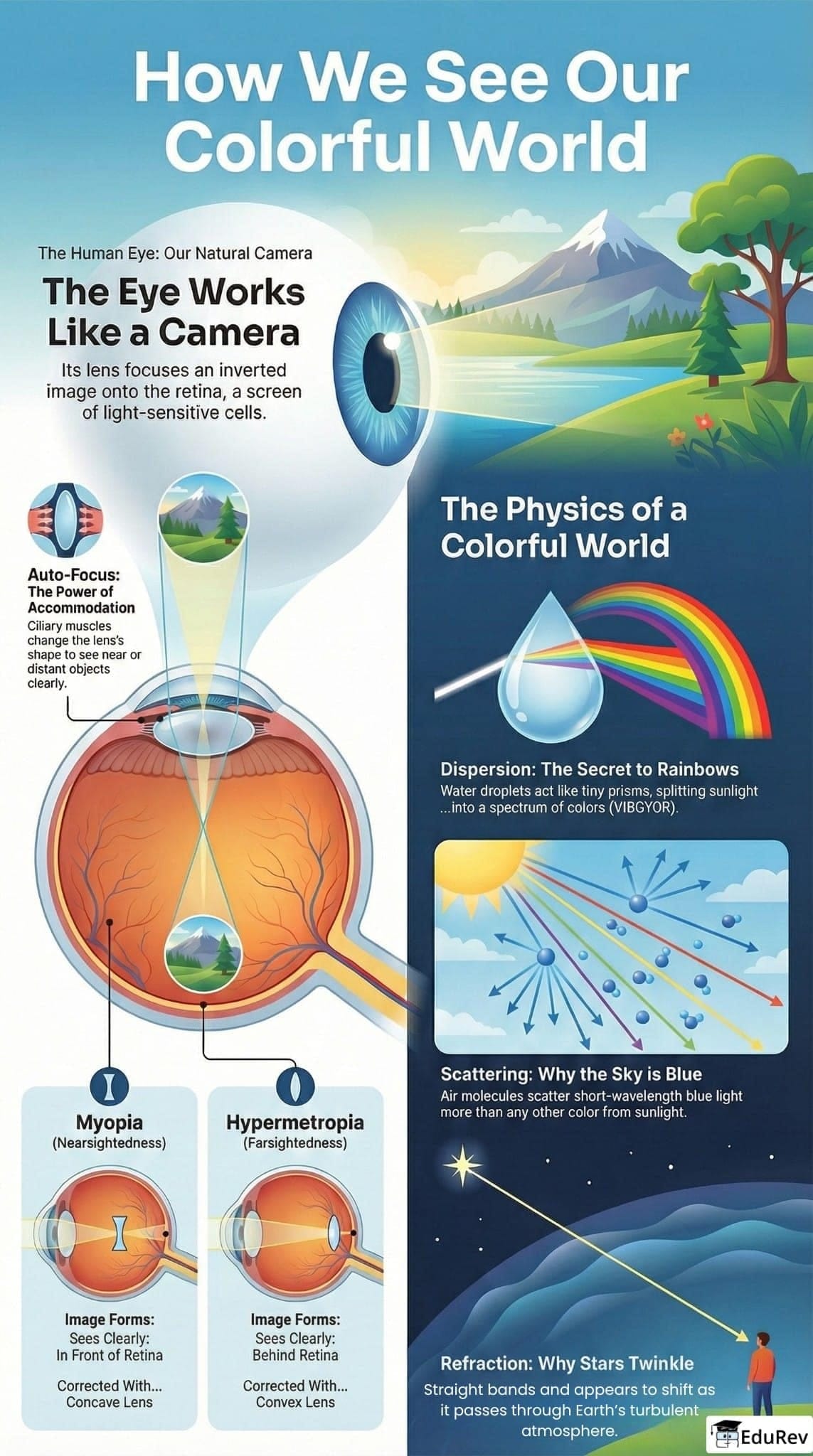 Infographics: The Human Eye and the Colorful World - Science Class 10 ...