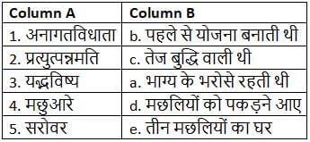 Worksheet Solutions: तीन मछलियाँ | Worksheets with Solutions for Class 5