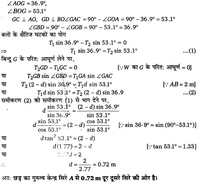 कणों के निकाय तथा घूर्णी गति (System of Particles & Rotational Motion) NCERT Solutions | NCERT Textbooks in Hindi (Class 6 to Class 12) - CTET & State TET