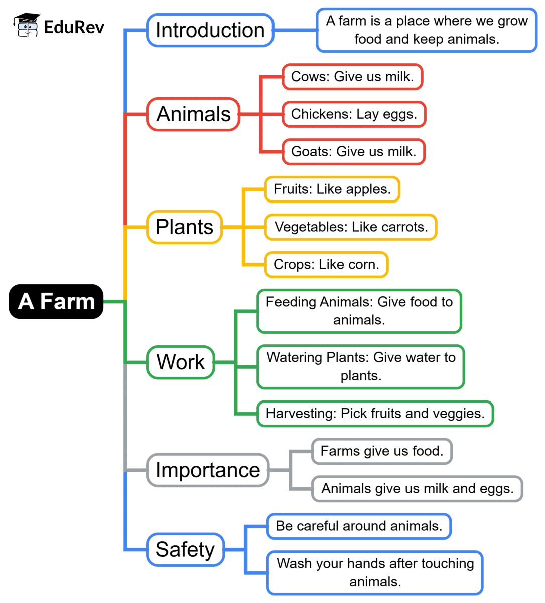 Mind Map: A Farm | English for Class 1 (Mridang)