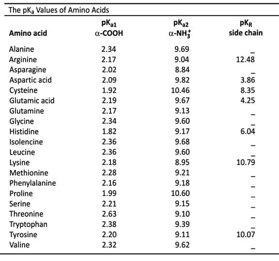 The pI Of Amino Acids With An Ionizable Side Chain