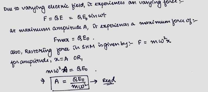 A particle of mass m and charge Q is placed in an electric field E ...