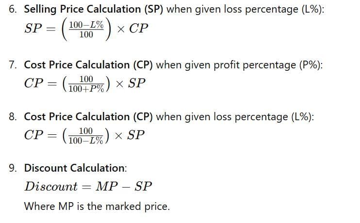 Important Formulas: Profit, Loss, and Discount | Quantitative Aptitude (Quant) - CAT