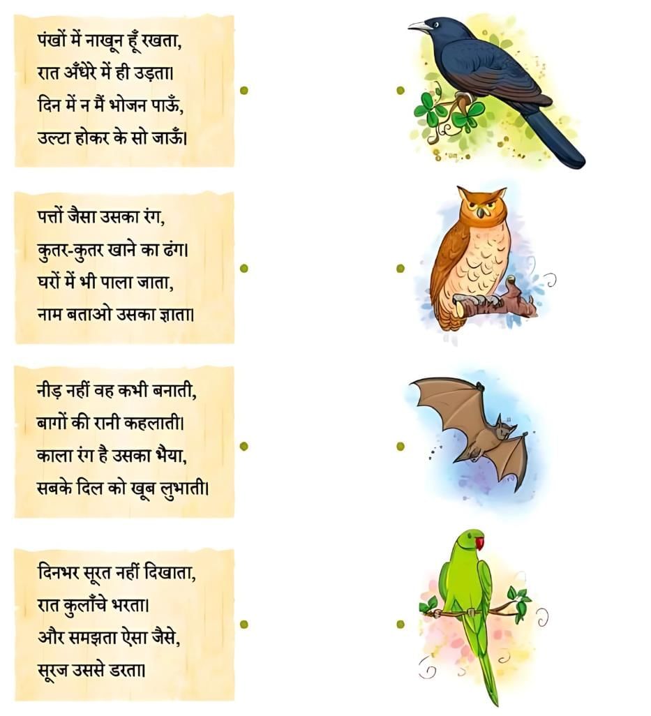 NCERT Solutions for Class 4 Hindi Chapter 1 - चिड़िया का गीत