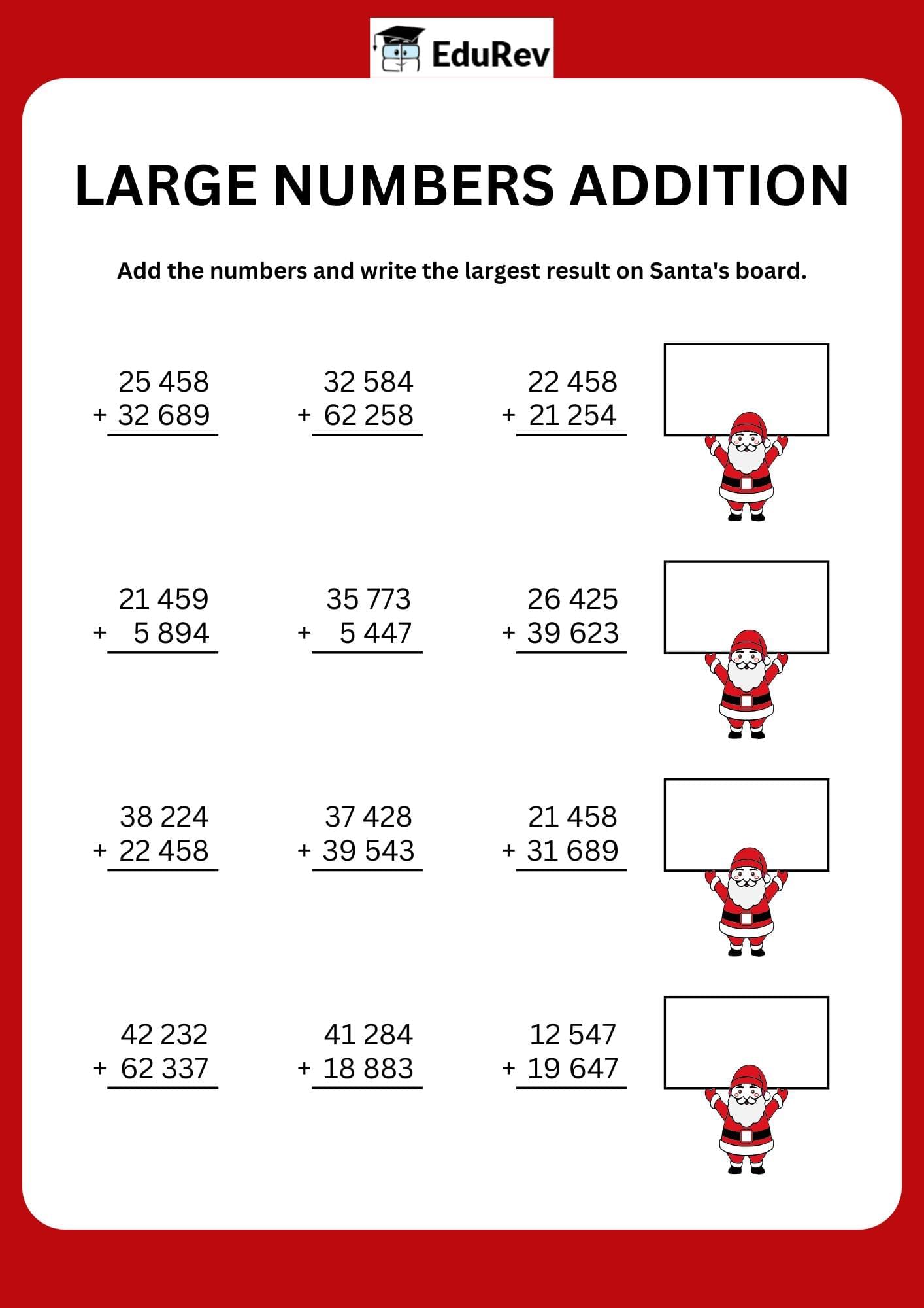 Visual Worsheet: Addition of Large Numbers | Mathematics (Maths Mela) Class 5 - New NCERT