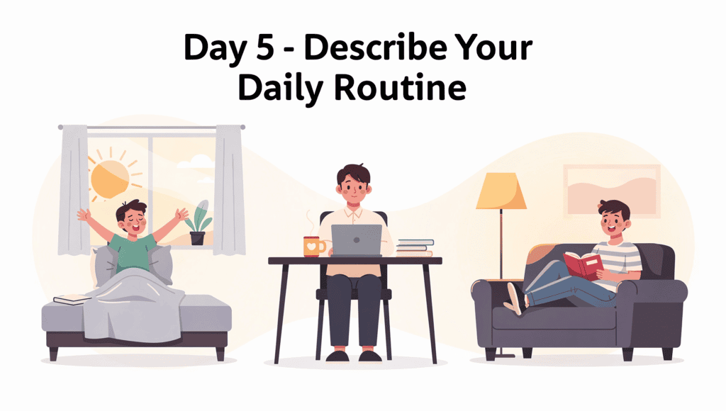 Day 5 - Describe Your Daily Routine - Spoken English in 30 Days - Bank ...