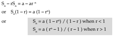 Sum of first n terms of a G.P.
