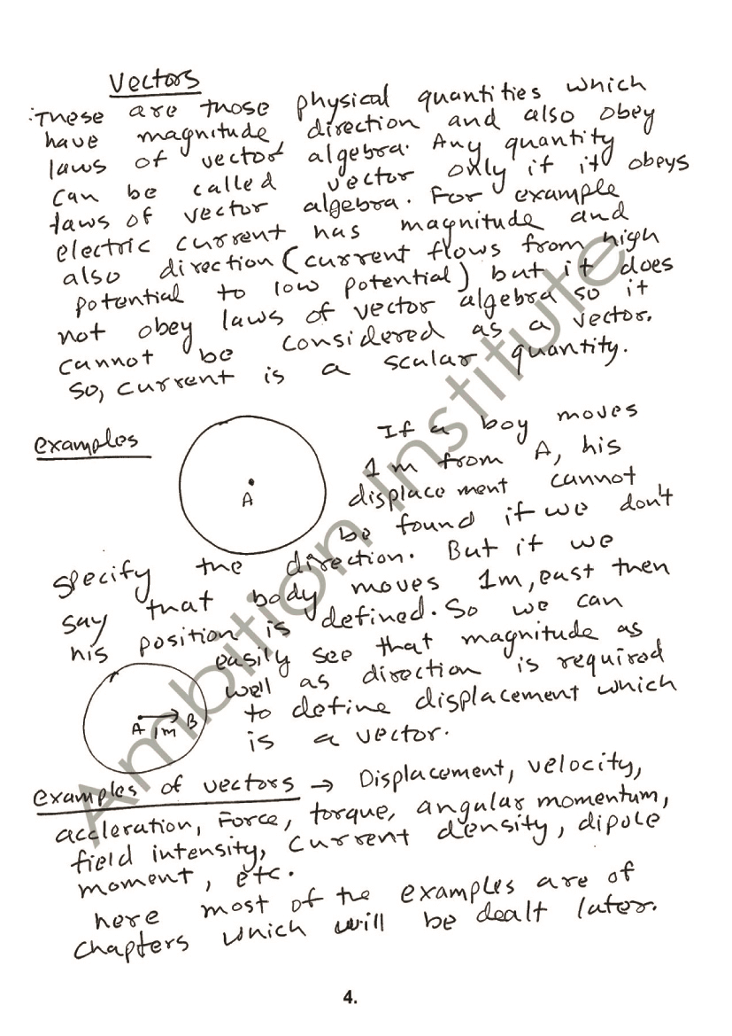 Scalar and Vector Theory Sheets, Class 12, Electrostatics (IIT and AIPMT) - Class 11