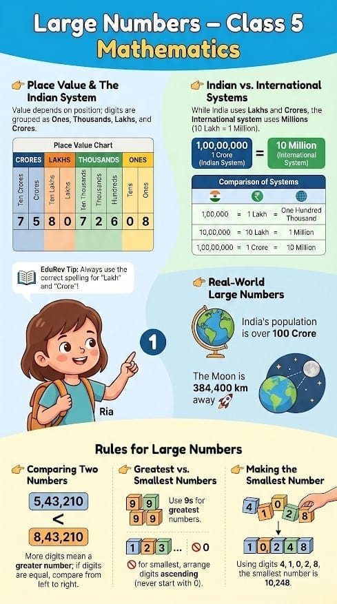 Infographics Large Numbers - for Class 5 PDF Download