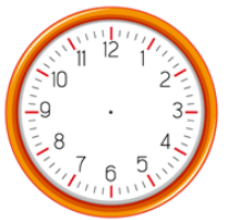 Twelve equal divisions of a clock