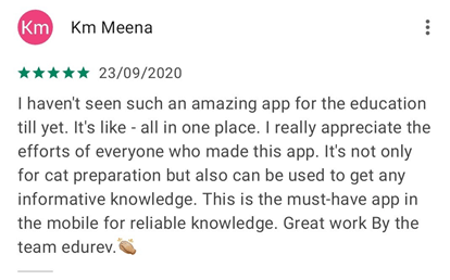What users say about EduRev Infinity Package for CAT?