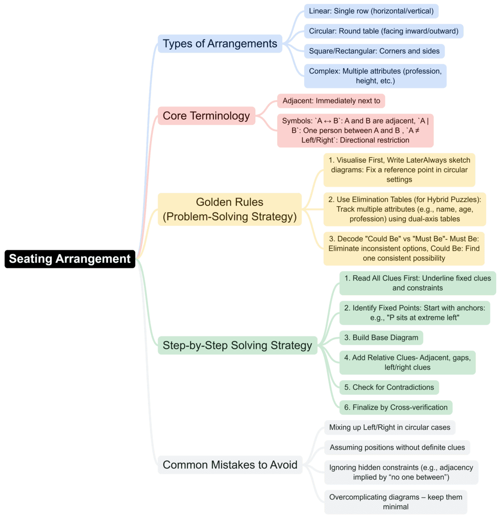 Mind Map: Seating Arrangement | CSAT Preparation - UPSC