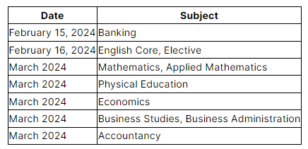 Key Highlights of CBSE 12th Date Sheet 2024