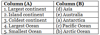 The Earth- Oceans and Continents - 1 Class 3 Worksheet SST