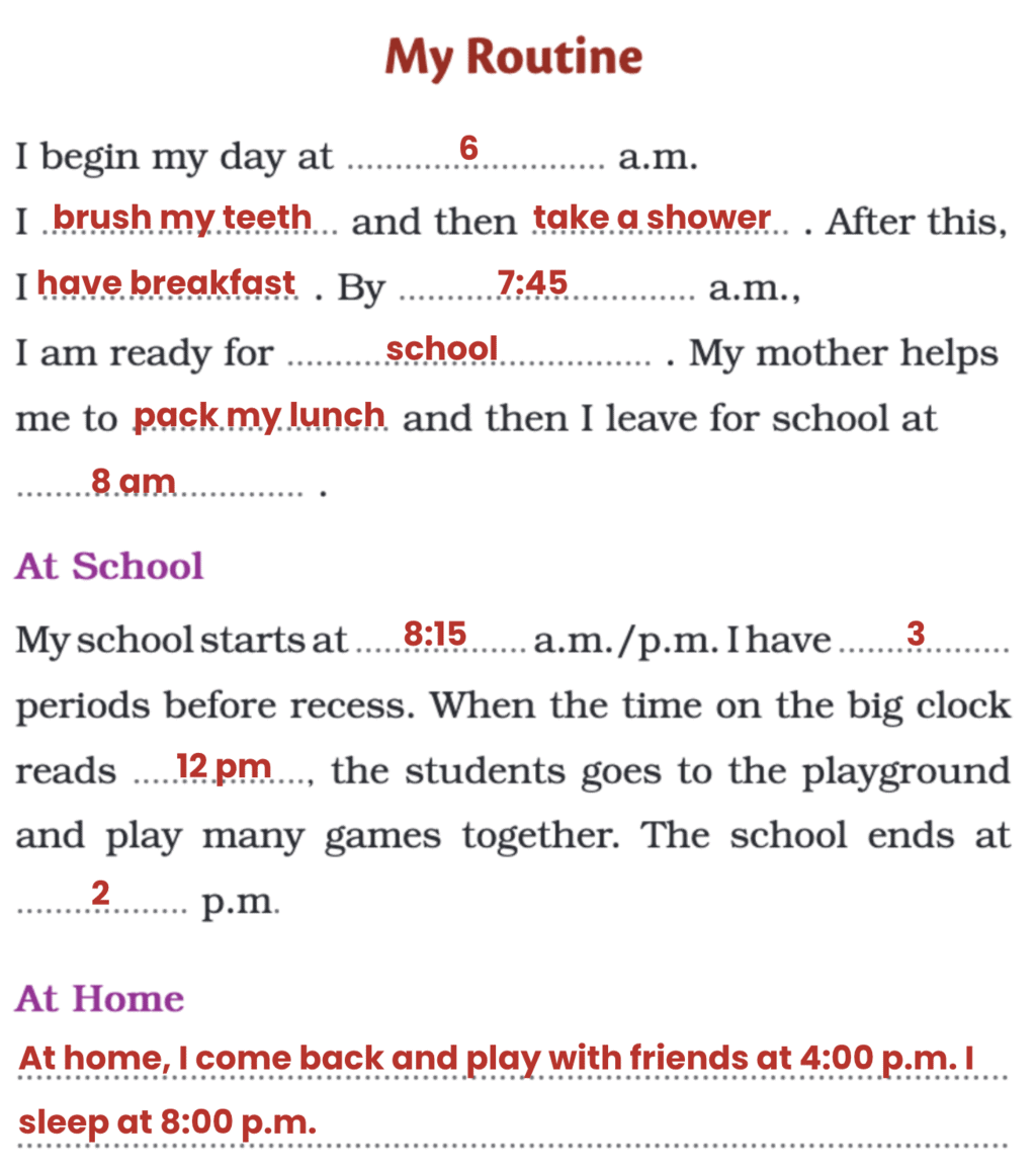 NCERT Solutions for Class 4 English Chapter 4 - One Thing at a Time