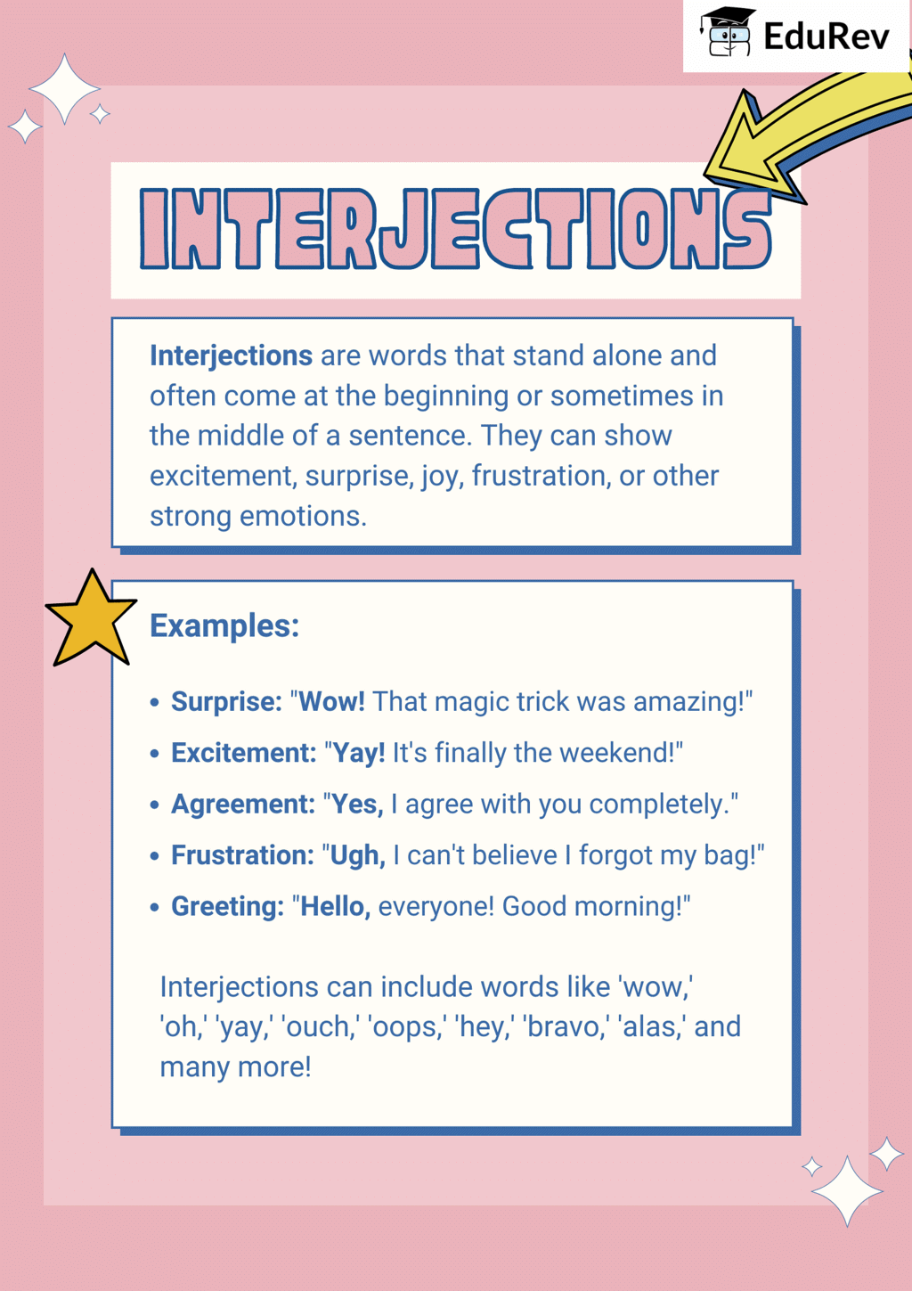 Let`s Learn: Interjection | English Grammar for Junior Classes - Class 1