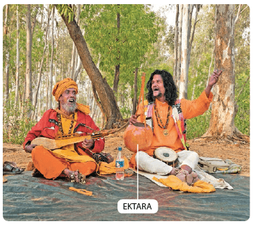 Ektara is a commonly used musical instrument in Baul sangeet.