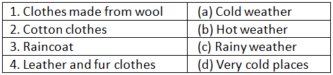 Clothes â€“ Our Protection - 2 Class 6 Worksheet Science