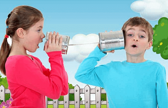 Children Making Telephone
