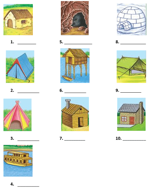 Houses We live In - 2 Class 1 Worksheet EVS