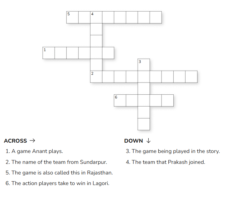 Class 4 English Worksheet Solutions Chapter 8 The Lagori Champions