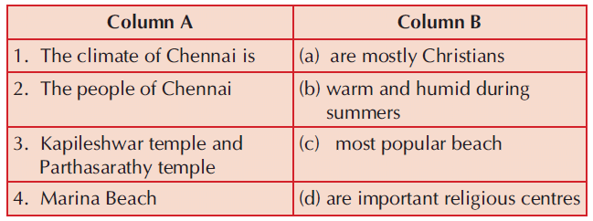 Chennai - 1 Class 3 Worksheet SST