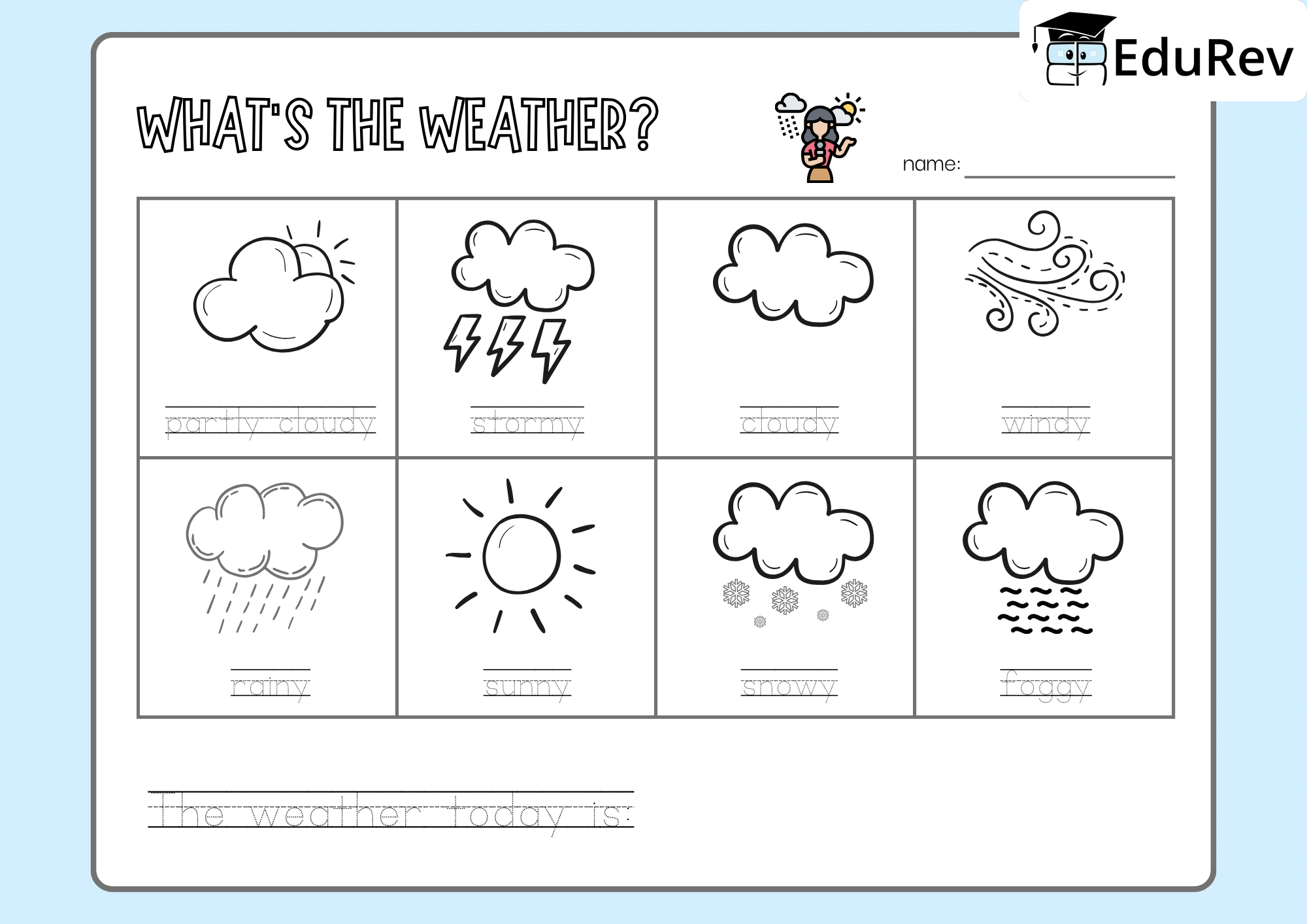 Visual Worksheets - Knowing the Weather | Worksheets with solutions for Class 1