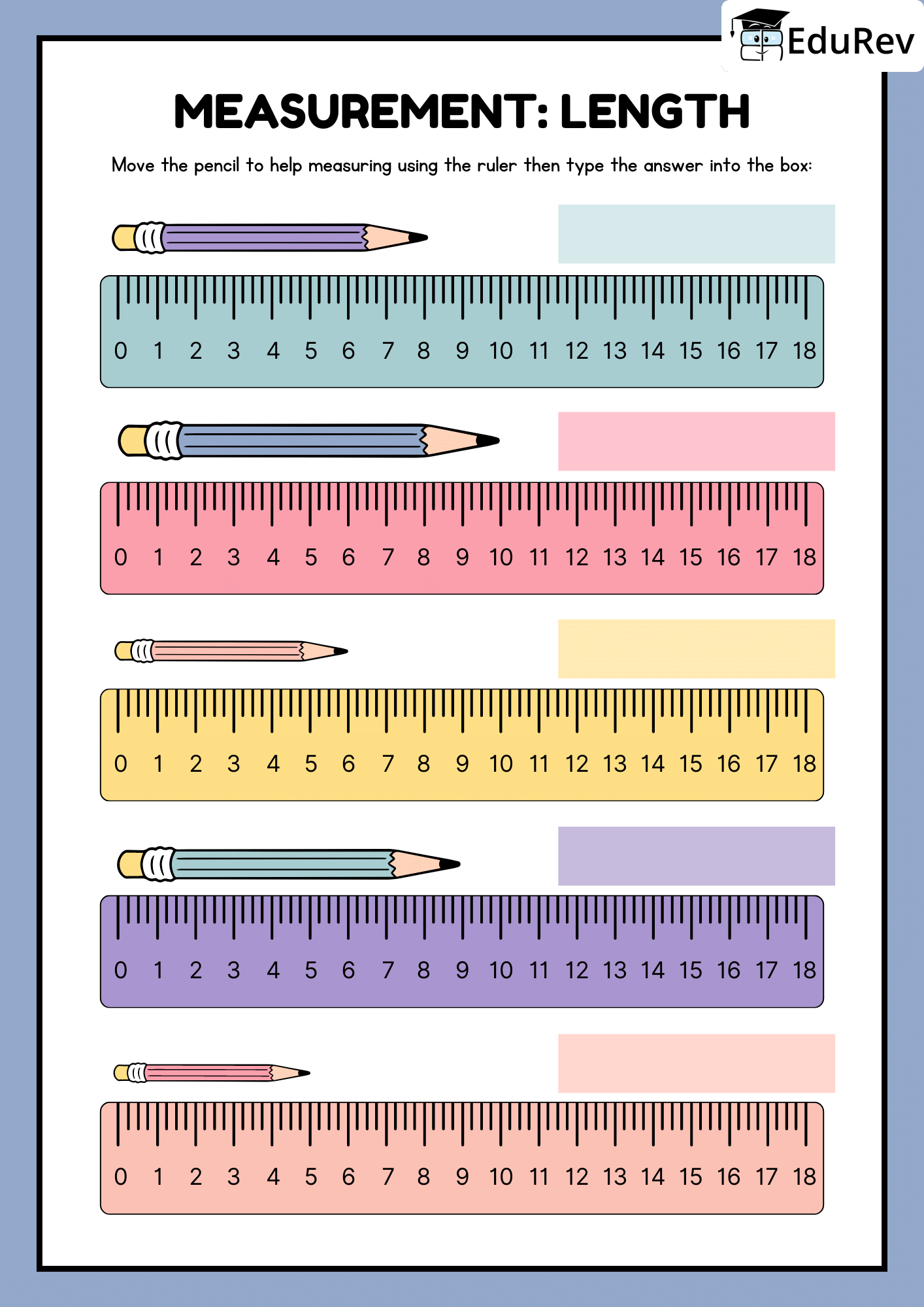 Printable Worksheet: Tell the length of the pencils | Math Olympiad for Class 2