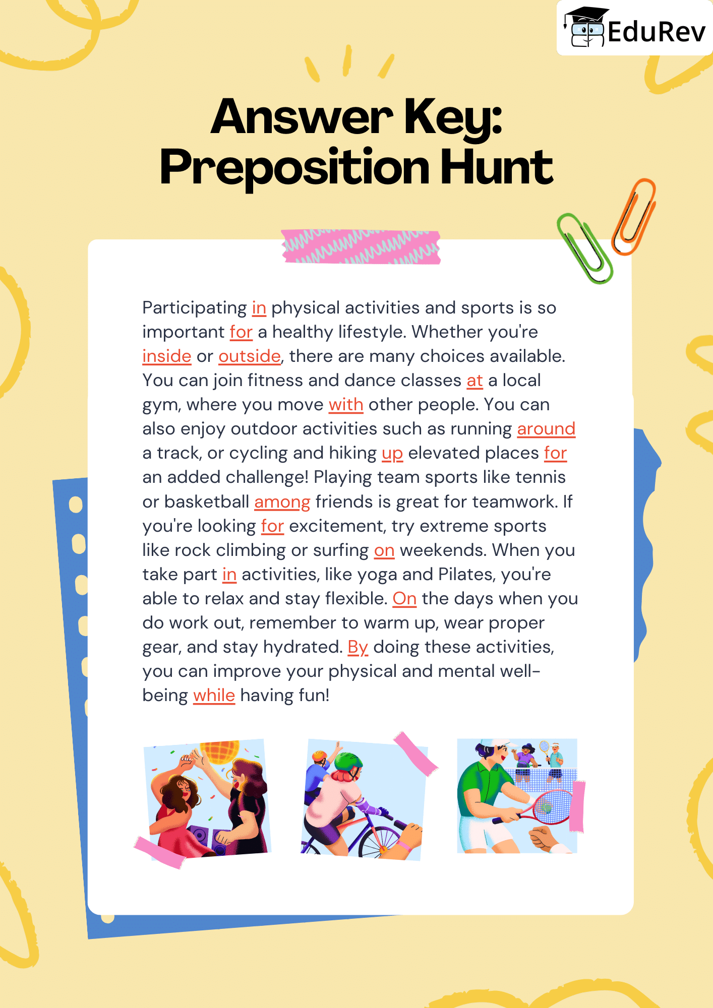 Printable worksheet Solutions: Preposition Hunt | English Grammar for Junior Classes - Class 1