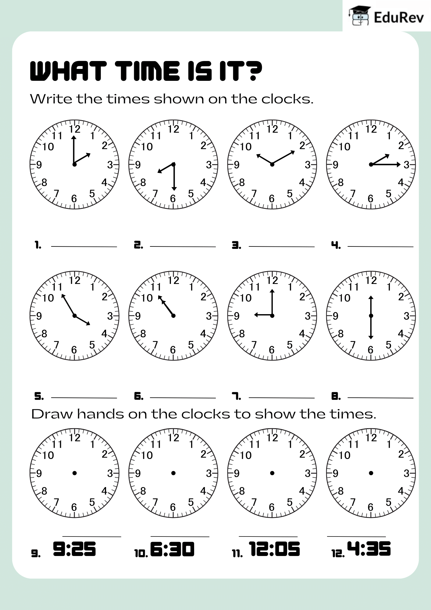 Visual Worksheet: Time and Calendar - Class 2 PDF Download