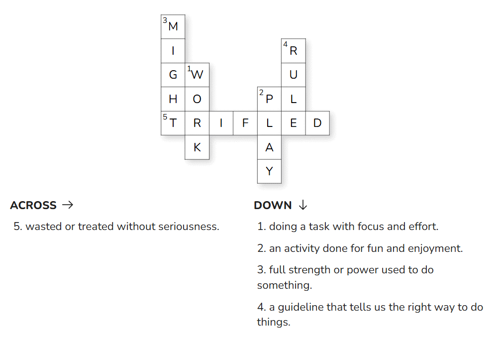 Class 4 English Worksheet Solutions Chapter 4 One Thing at a Time