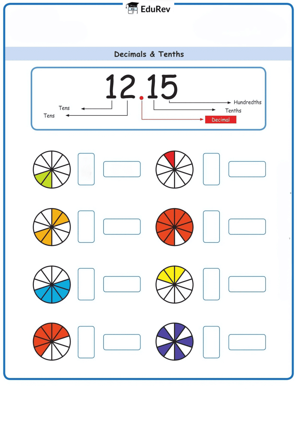 Printable Worksheet: Decimals | Mathematics for Class 4