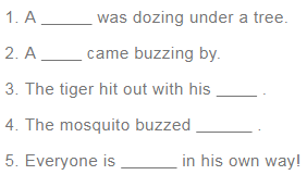 NCERT Solutions for Class 1 English Marigold Unit 8 - The Tiger and the Mosquito