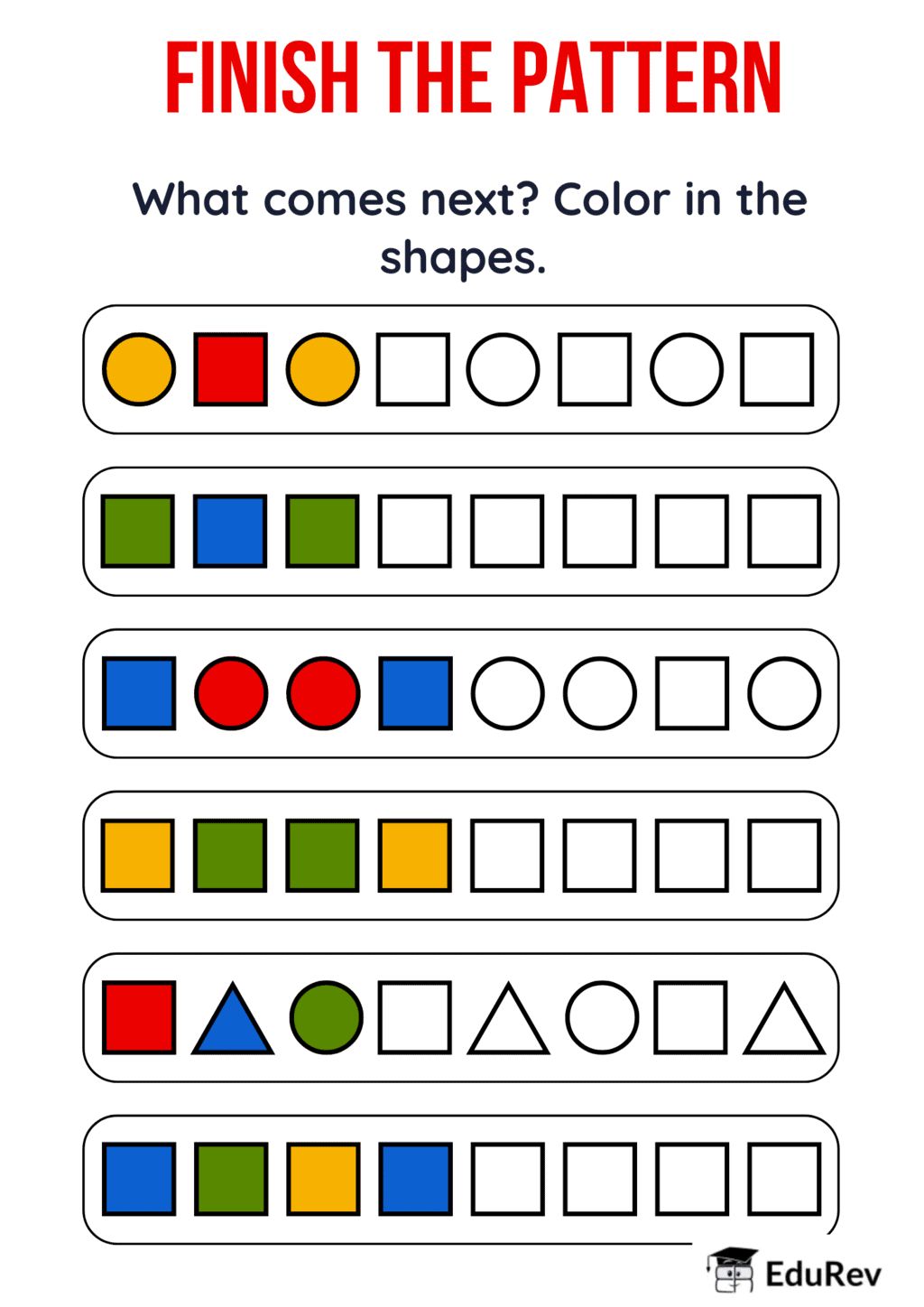 Visual Worksheet: Shapes and Patterns PDF Download