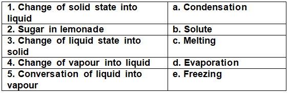Solids, Liquids and Gases - 1 Class 4 Worksheet Science
