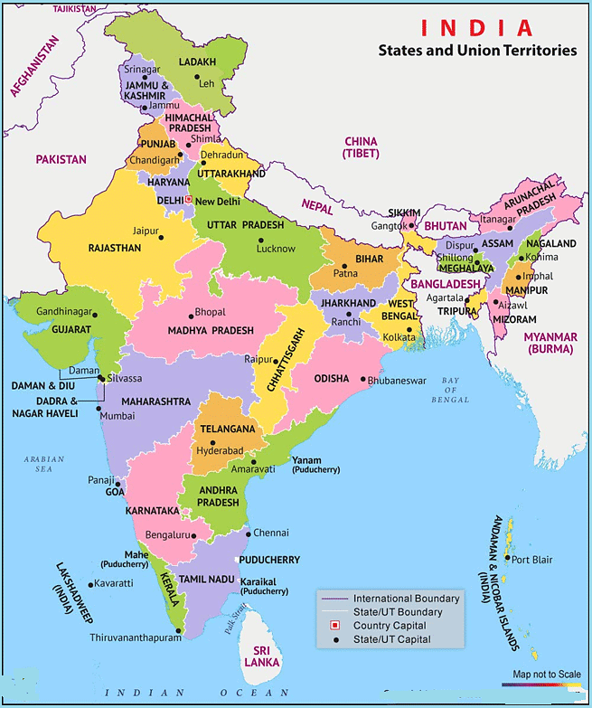 Our Country India - 1 Class 4 Worksheet SST