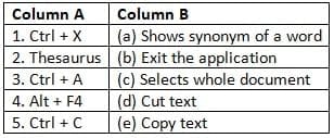 Match the Following