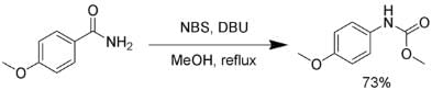 The Hofmann rearrangement using NBS. 
